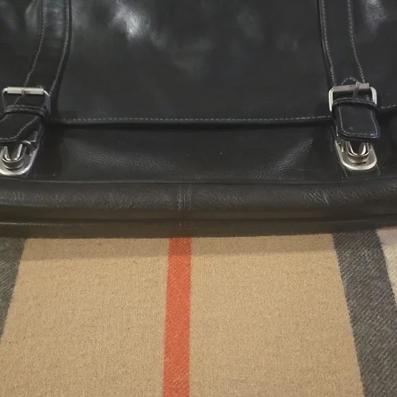 Vintage El Portal Black  Leather Breifcase Messenger Bag - Picture 2 of 11